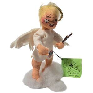 Annalee Dolls Vintage 1980s Naughty Baby Angel with Sling Shot in a Cloud